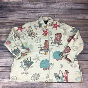 Vintage Painted Pony Tapestry Blazer Womens Large